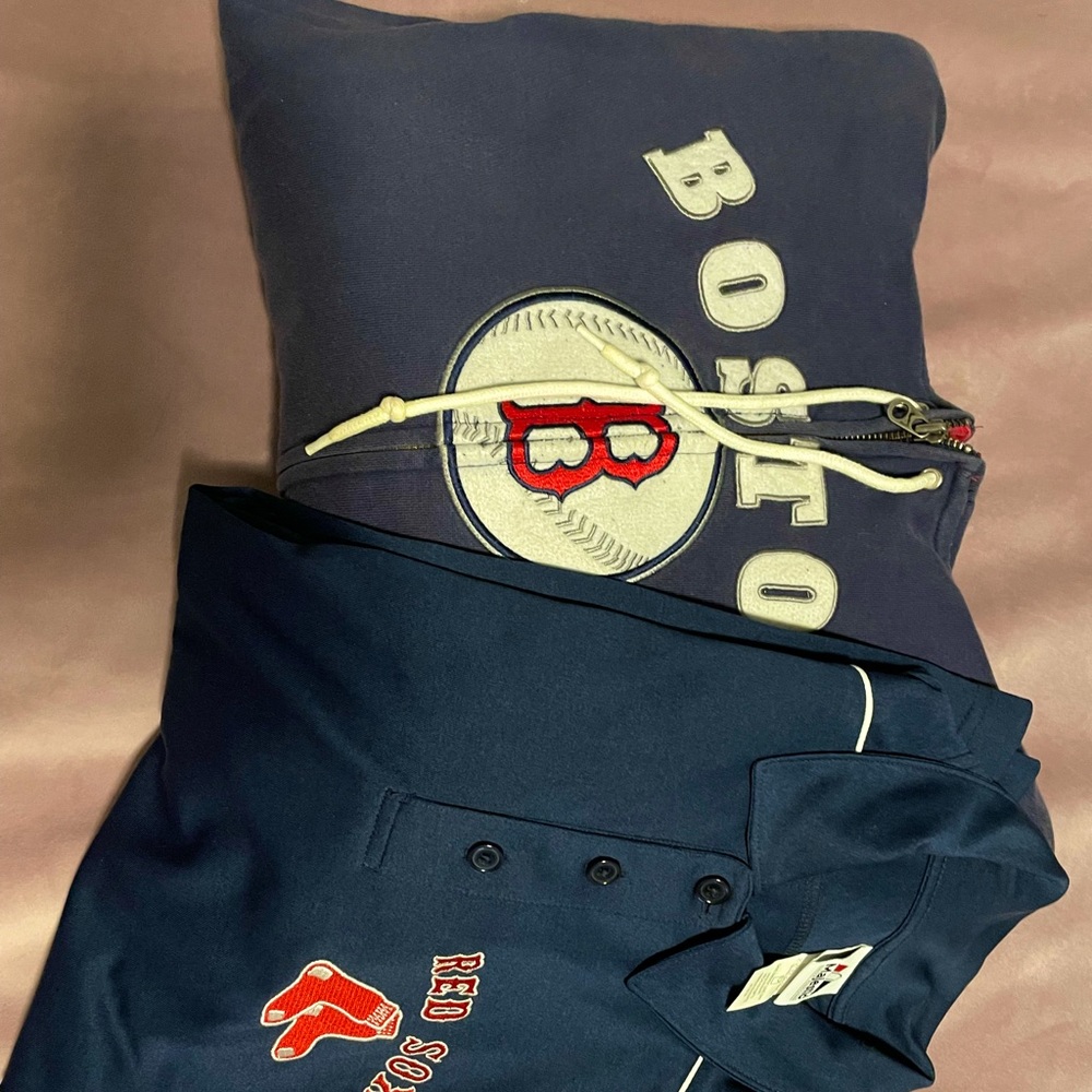 Boston Red Sox Sweatshirt and Polo Bundle - Nike and Majestic